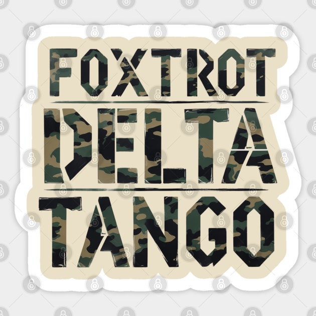 Foxtrot-Delta-Tango Sticker by Creatifly Graphic Tees